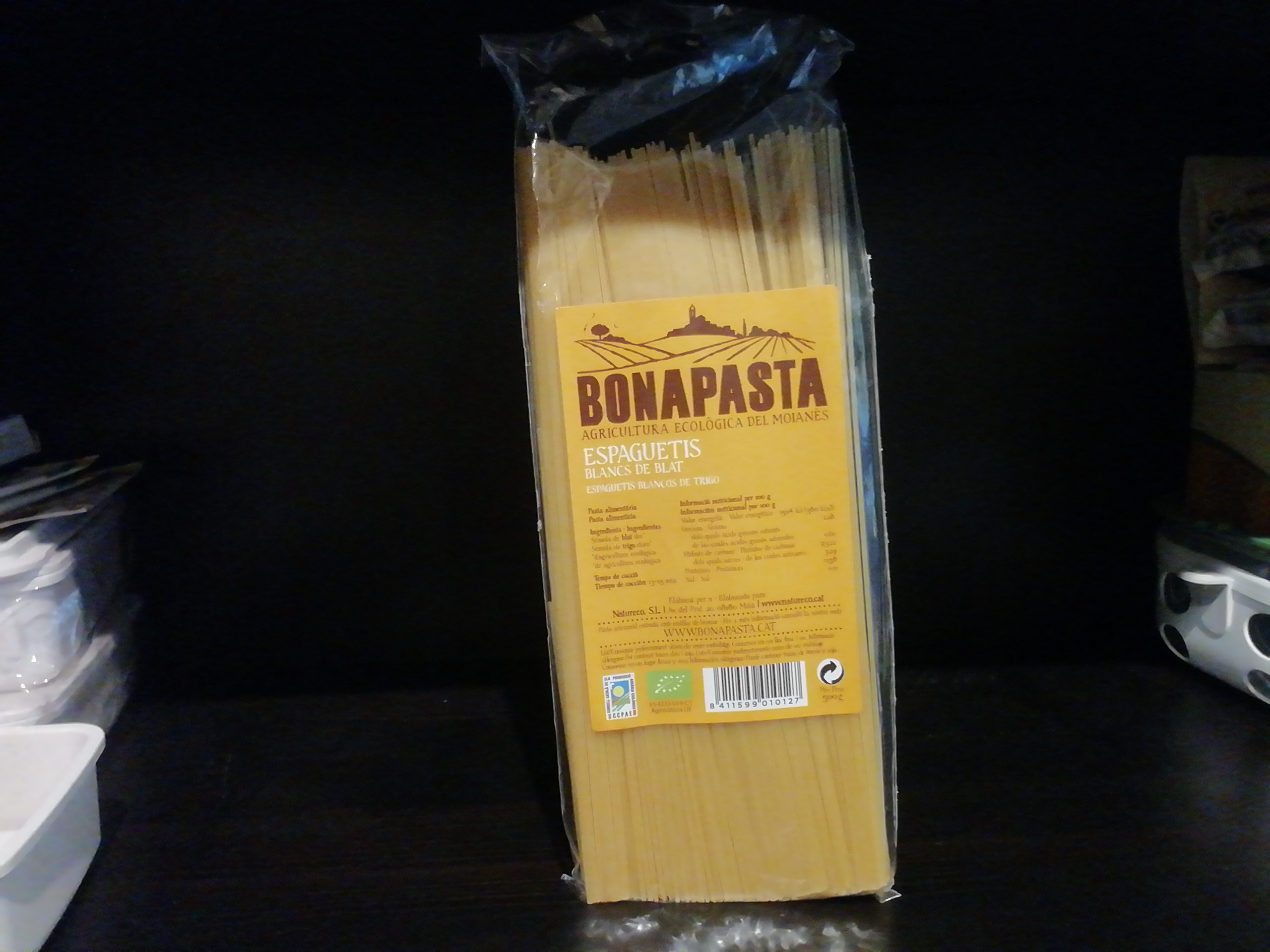 Espaguetis blancs de blat 500g Bio Bonapasta 