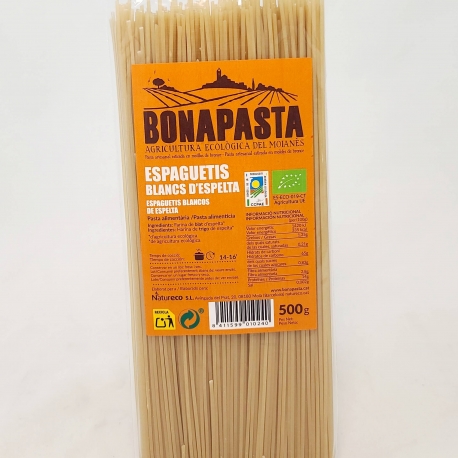 Espaguetis blancos de espelta 500g Bio Bonapasta 