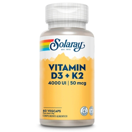 Vitamin D3+K2 60 caps Solaray 