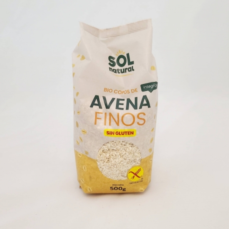 Copos fins de Avena integral  s/gluten Bio 500g Sol natural 