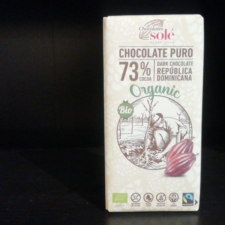 Xocolata 73% cacao Bio 100g Chocolates Solé 